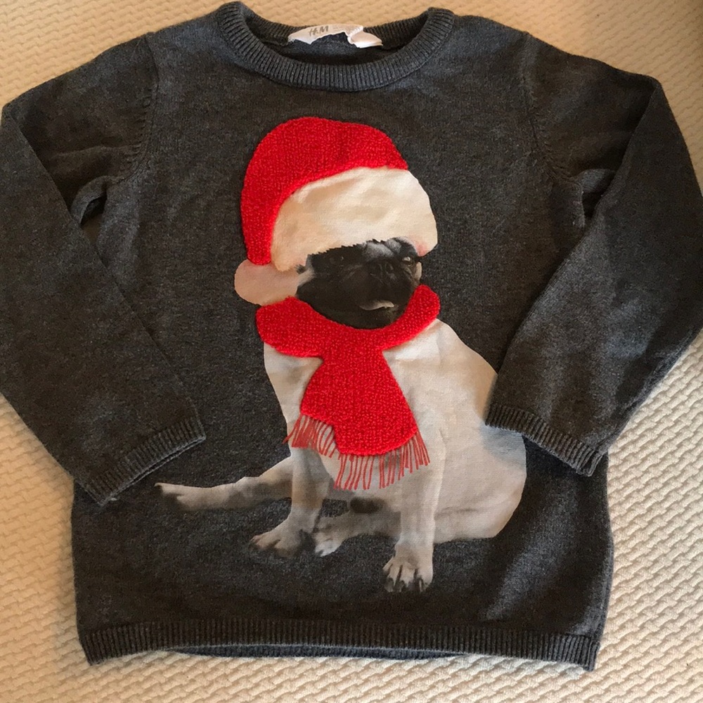 Toddler Pug Christmas sweater H&M so 2 to 4 years